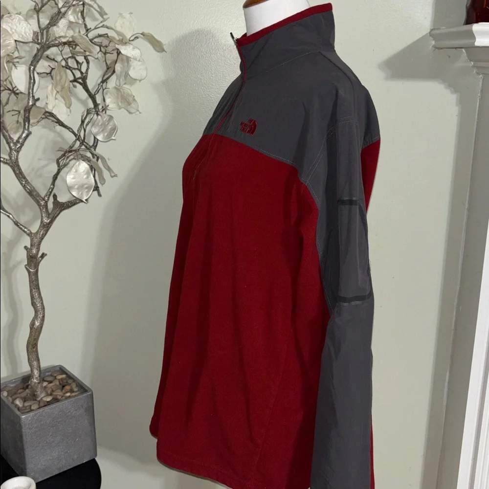 The North Face Red Gray Half Zip Jacket